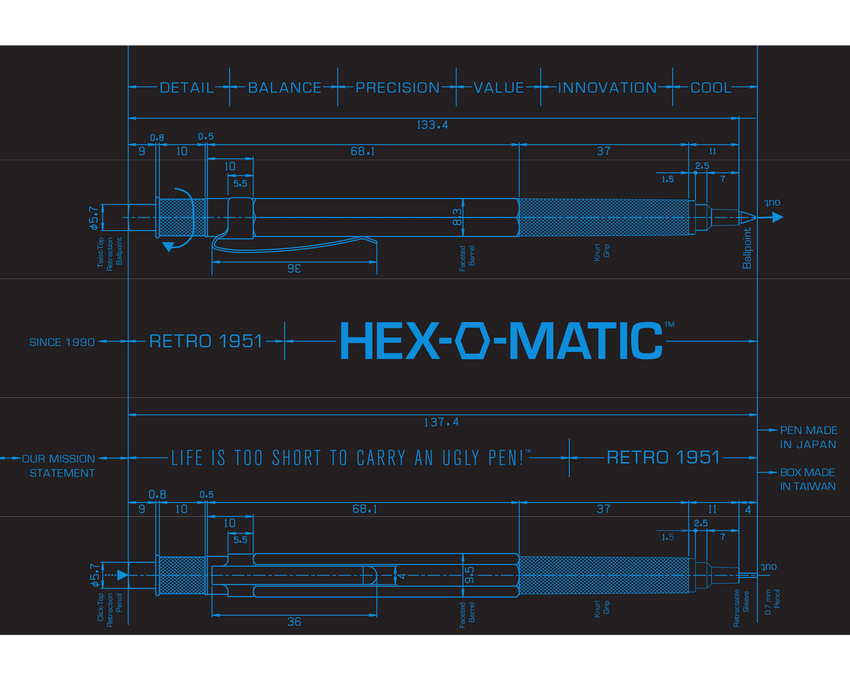 HEX-O-MATIC™ - Black Pencil 0.7MM