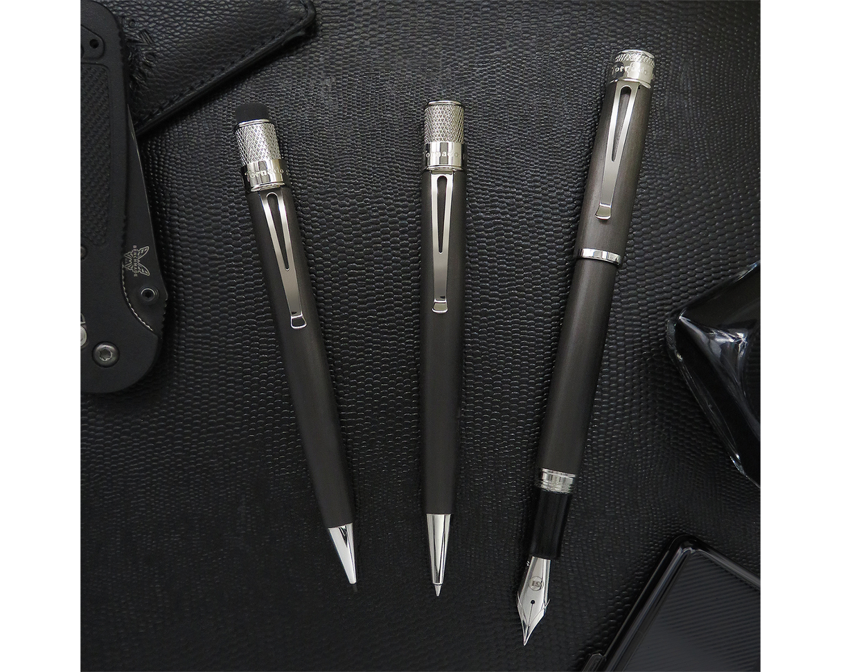 Tornado™ Platinum Executive  - Black Nickel Fountain Pen